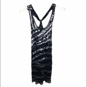 Wildcat black and silver sequins tank tunic top